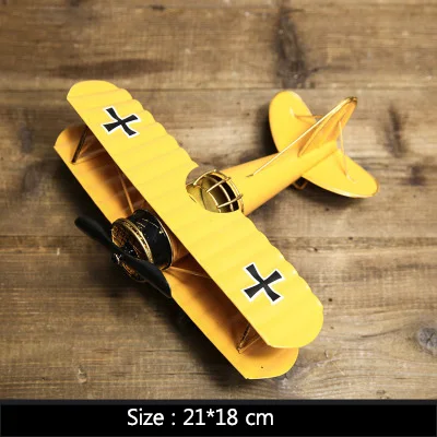 Airplane-Yellow Статуя в американском ретро стиле, модели украшений, винный шкаф, винный шкаф, украшение для рабочего стола, винтажная Статуэтка для домашнего декора - Цвет: Airplane-Yellow