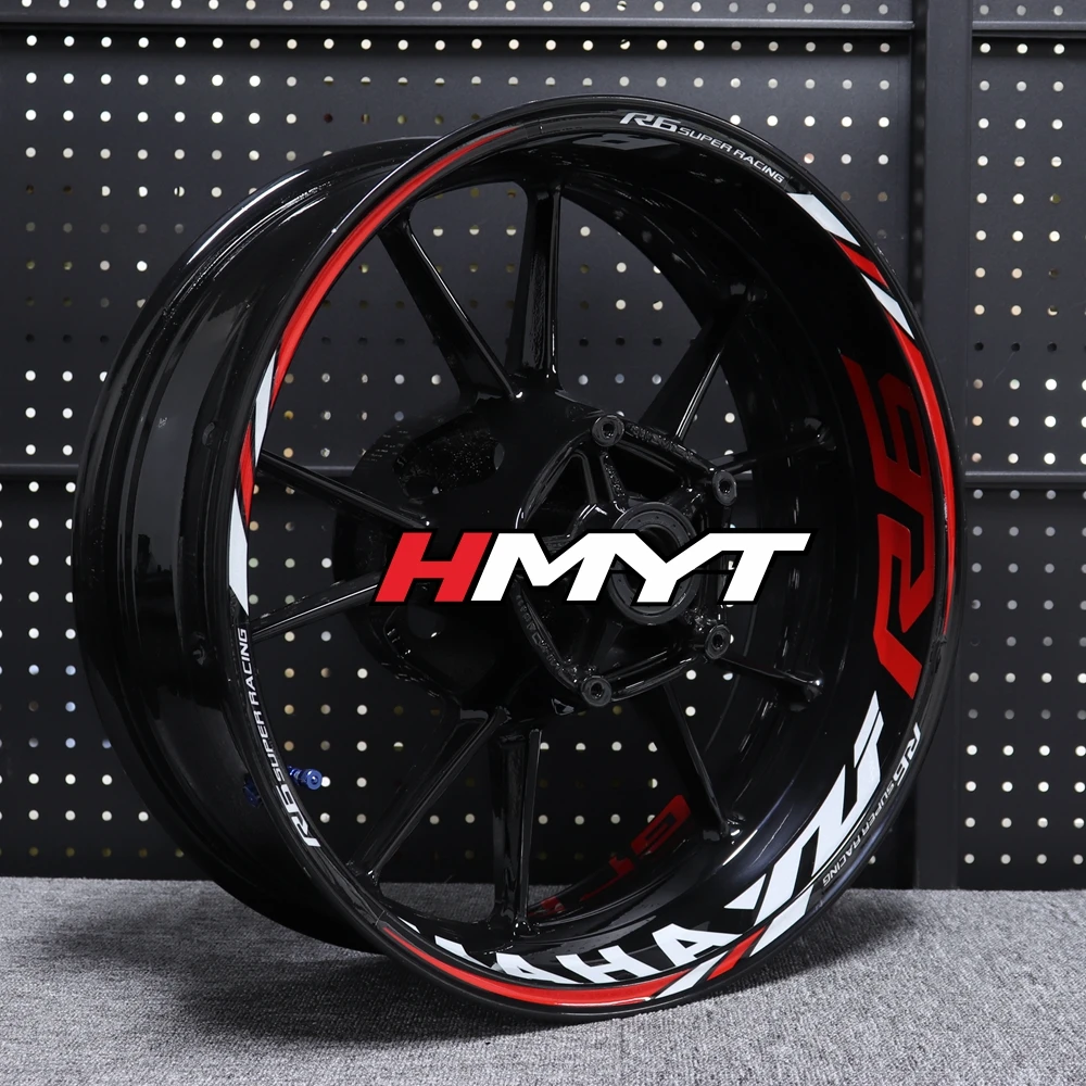 Применяется к Yamaha yzf R6 мотоцикл наклейка на ступицу колеса ремонт водонепроницаемый светоотражающий 17 дюймов обод колеса наклейка - Цвет: Белый