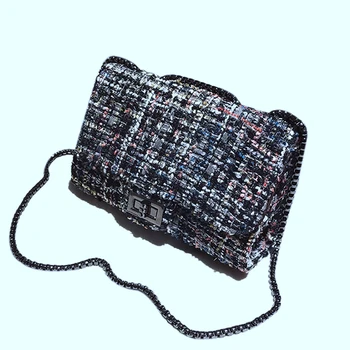 

New Trend Women Handbag Square Package Fashion Shoulder Bag Woman Black