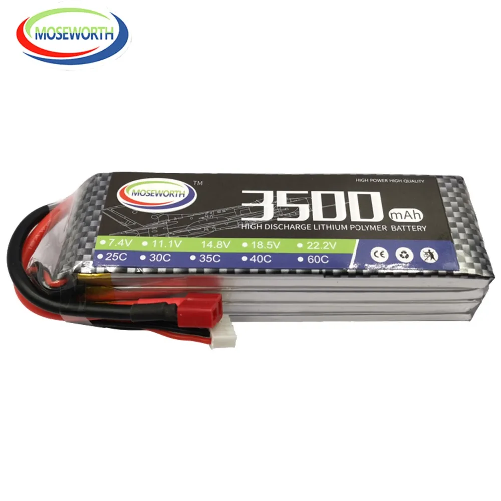 MOSEWORTH 4S 14,8 V 3500mAh 40c RC LiPo батарея для радиоуправляемый самолет, Квадрокоптер, автомобильный танк, лодка батареи LiPo 4S 3.5Ah