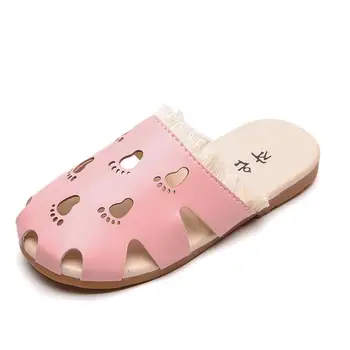 

New Summer Todder Infant Baby Girls Sandal Kids Indoor Flip Flops Non-Slip Hollow Out Beach Casual Leather Soft Slippers