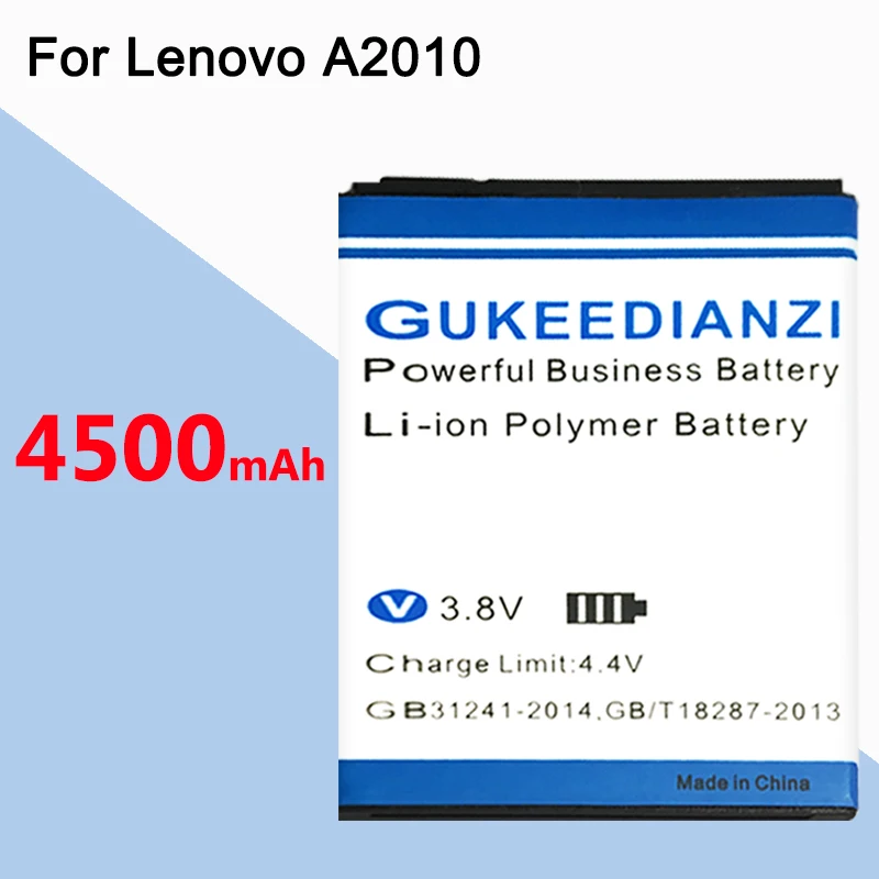 GUKEEDIANZI 4500 мА/ч, Батарея BL253 для lenovo A1000 A2580 A2860 A2010 A2800D A3800D A3600D Vibe 4," 3,8 V Батарея