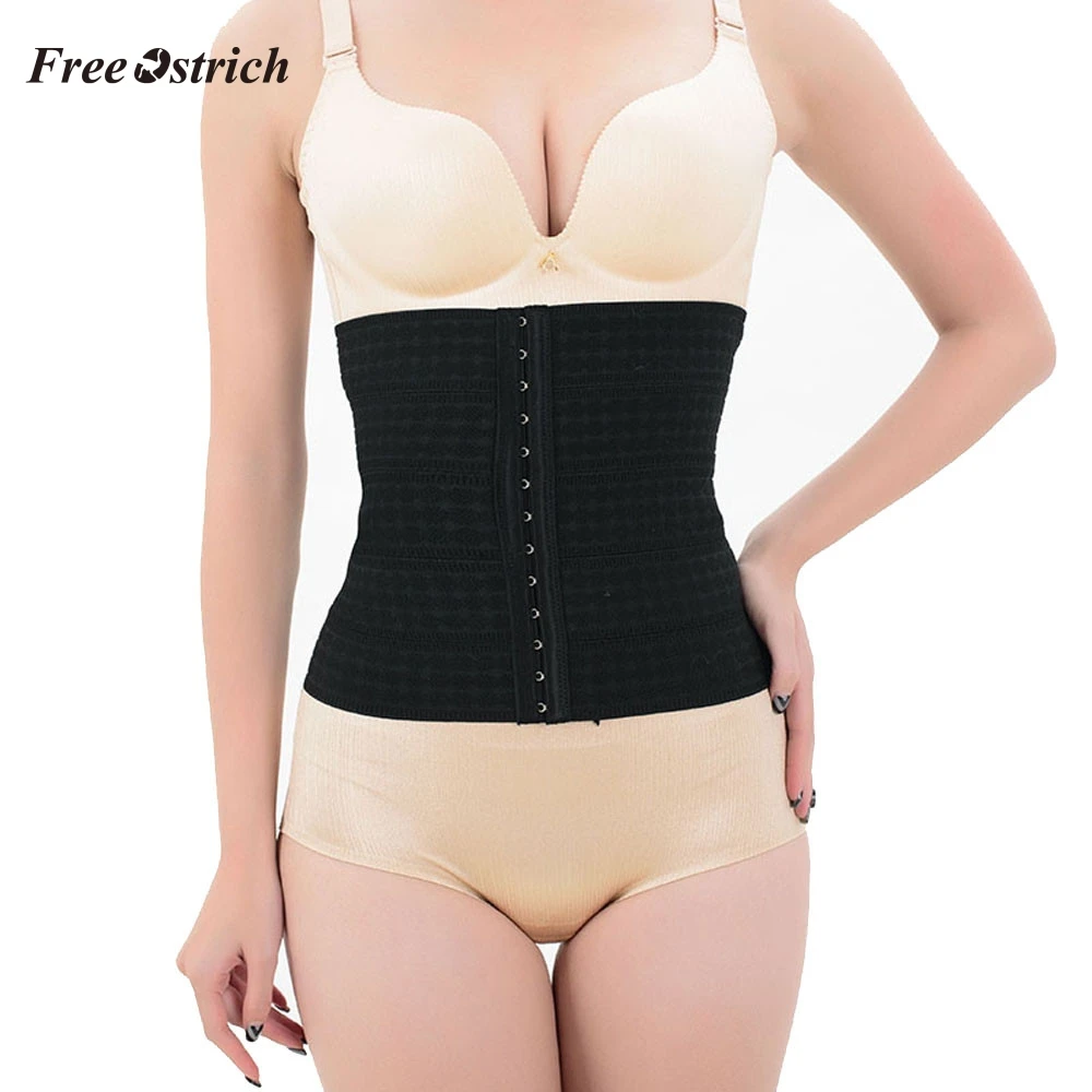 

Free Ostrich Seamless slimming underwear women Control Corset Latex Rubber Hollow Breathable Corset Body Shaper Abdominal Belt
