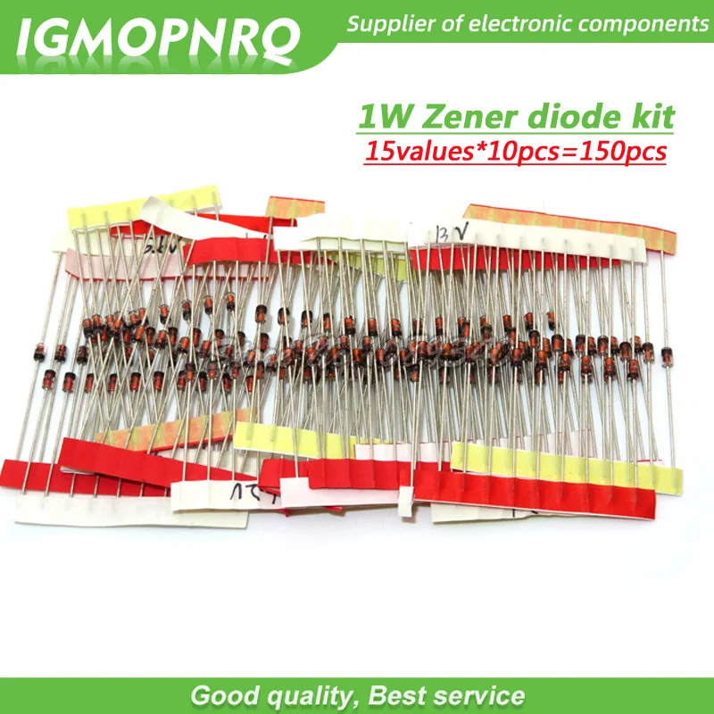 

15values*10pcs=150pcs 1W Zener diode kit DO-41 3V-30V component diy kit 1N4727 1N4728 1N4729 1N4730 1N4732 1N4733 1N4734 1N4751