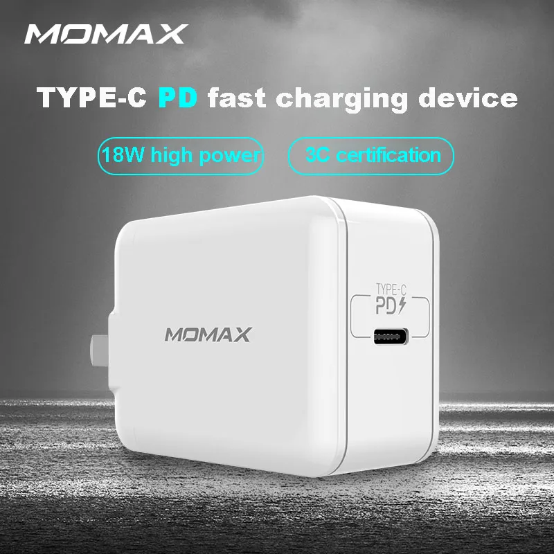MOMAX UM10 PD Цифровое зарядное устройство 18 Вт PD Быстрая зарядка смарт-чип PD Быстрая зарядка несколько защиты складной штекер три напряжения