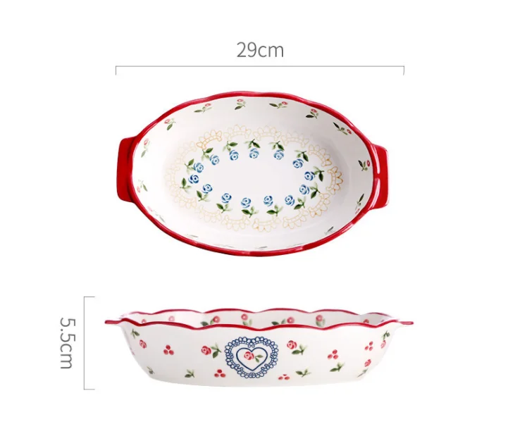Household Ceramic Dish Creative Fruit Big Fish Dish Pasta Bowl Salad Bowl Soup Plate For Kitchen Dishes Dessert Tray - Цвет: L