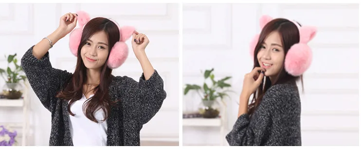 Lady loveliness cat ear warmers male female Earmuffs fur earmuffs Earlap ear cover ear muffs orejeras Winter freeshipping