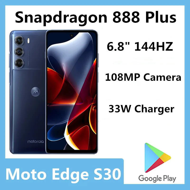 Оригинальный телефон Motorola Moto Edge S30 Φ Snapdragon 888 Plus 6 8 &quot 144 Гц 5000 МП камера 33 Вт