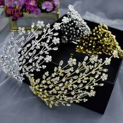 A400 Bridal Tiaras And Crowns Wedding Hair Accessories Bohemian Headpiece Bride Hair Jewelry Rhinestone Bridal Headdresses