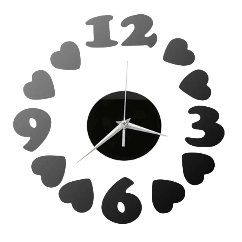 cheap Modern DIY Wall Clock Heart Shape Sticker Home Office Decor Art Clock wallpaper