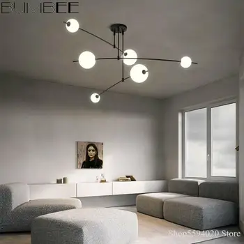 

Nordic Minimalist Magic Bean Chandelier Living Room Dining Room Line Hanging Light Fixture Luminaire Suspendu Decor Pendant Lamp