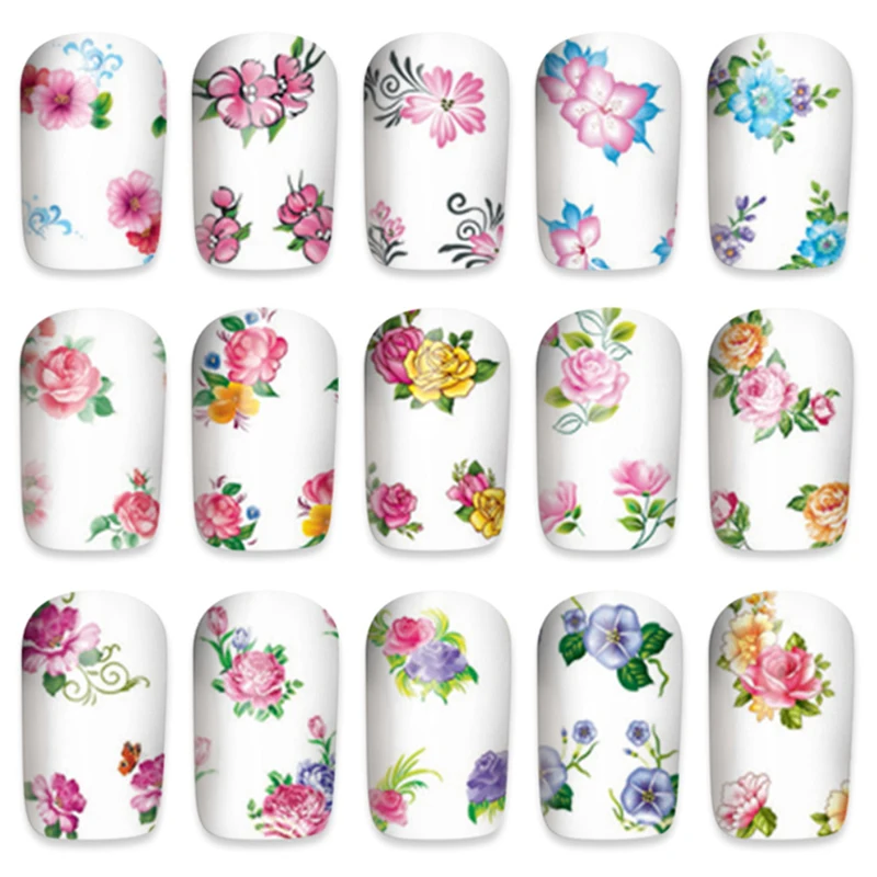 1 Sheet Flower Series Nail Sticker Animal Series Nail Art Sticker Manicure Water Transfer Sticker Self-adhesive Nail Decals C#1