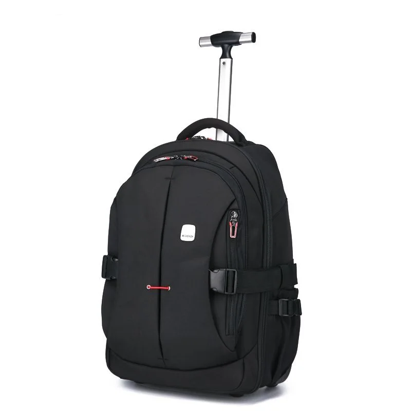 Black 19 inch bags Мужские Оксфордские дорожные сумки на колесиках, водонепроницаемые сумки на колесиках, женские рюкзаки на колесиках, деловые чемоданы на колесиках - Цвет: Black 19 inch bags