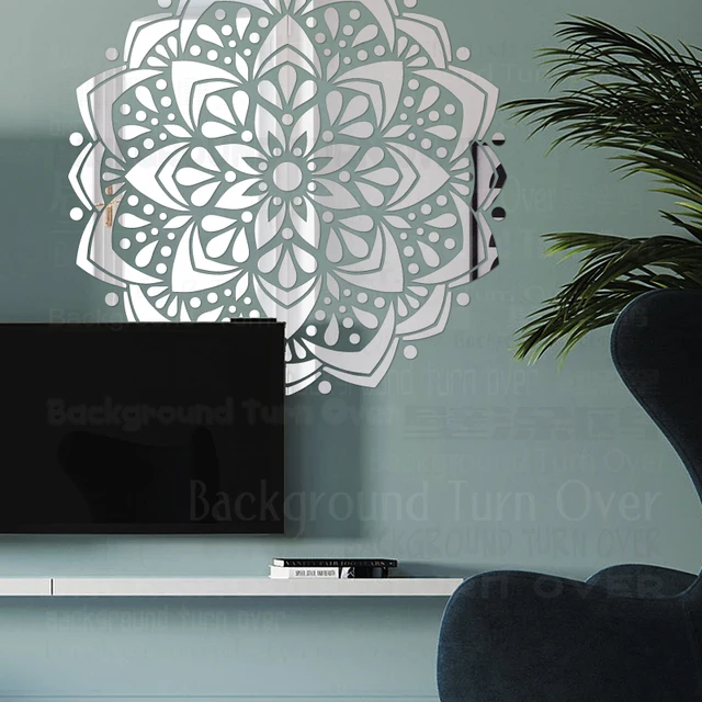 Wall Sticker Mirror Home Decor Decorative Undefined 3D 2021 New Round Décor  Giant Huge Large Mandala Indian Arabic Ethnic R297