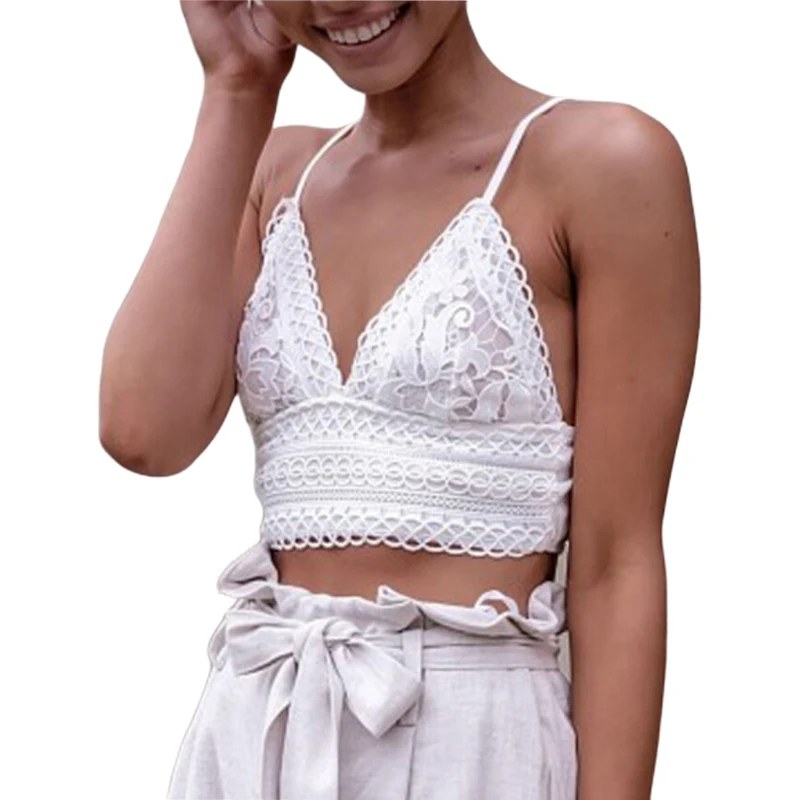 Белый кружевной вязаный Топ Camisole Cami для женщин, летний топ с открытой спиной и бантом, женская уличная мода, укороченный топ