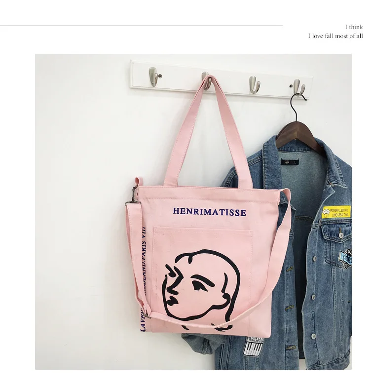 Корейский стиль Ulzzang Harajuku рюкзак из холщовой ткани с принтом женская сумка на плечо в японском стиле для колледжа Студенческая сумка на плечо