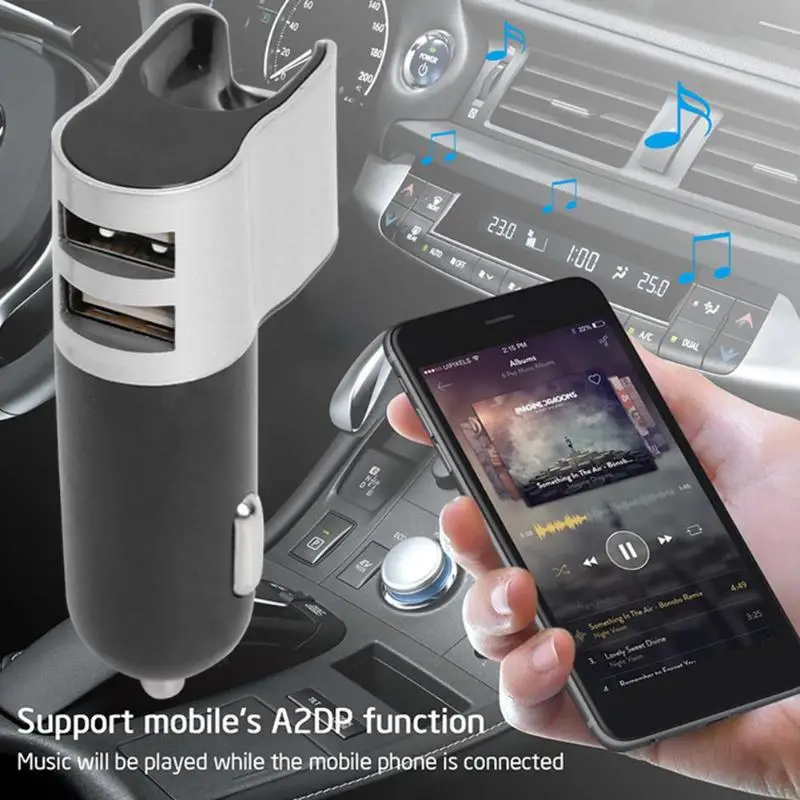 M10 Bluetooth 4,2 A2DP FM передатчик беспроводной радио адаптер автомобильный 2 USB зарядное устройство поддерживает высокий ток выход питания