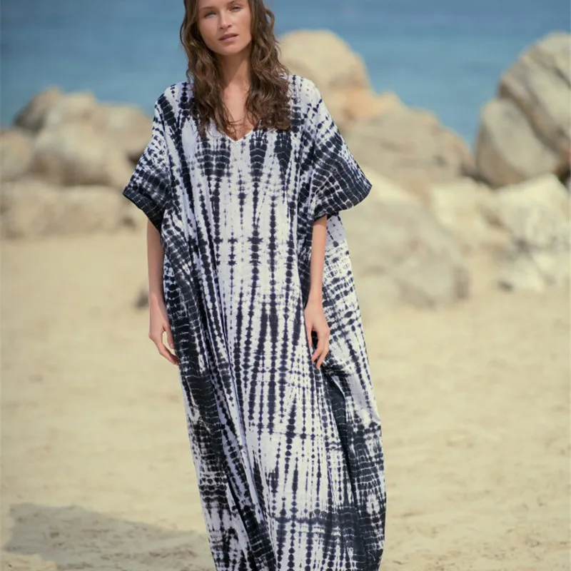 Закрывающий пляжный купальник парео женский свободный женское пляжное платье