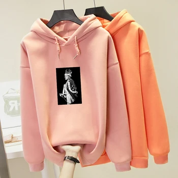 

Character Graphics Print Warm Harajuku Sweatshirt Punk Streetwear Oversized Hoodie Women Thickening Coat Hip Hop Female Clothes