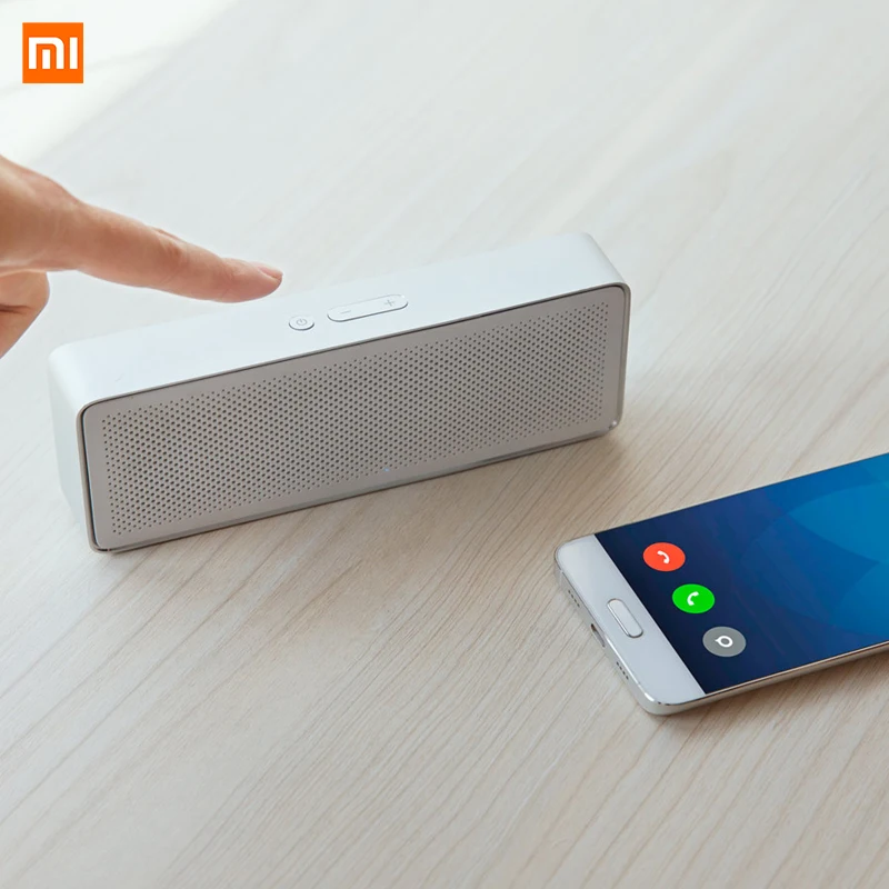 Xiaomi HD стерео динамик квадратная коробка 2 Bluetooth V4.2 1200 мАч Aux линейный-в громкой связи портативный беспроводной динамик с микрофоном