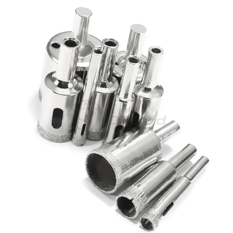10Pcs Diamond Coated Core Hole Saw Drill Bit Set For Tile Glass 3-50mm For Tile Ceramic Glass Dremel Accessories Bead Marble