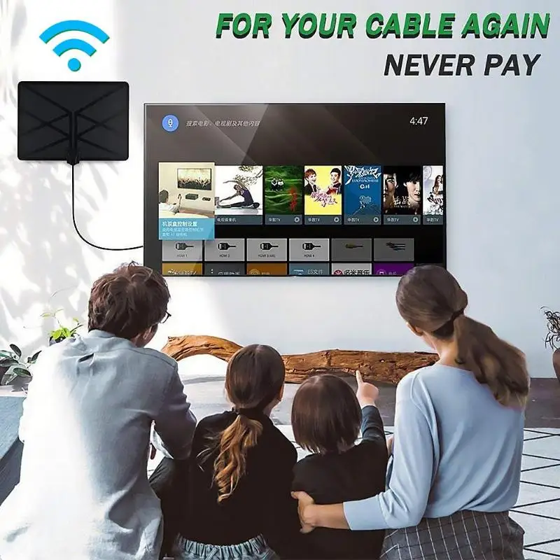 960 Miles ТВ Антенна Крытый усиленная антенна цифрового ТВ 4K HD DVB-T Freeview tv для местных каналов вещания домашнего телевидения
