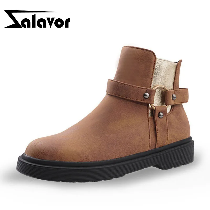 ZALAVOR Simple Fashion Ladies Zipper Ankle Boots Winter Autumn Thick Bottom Motorcycle Sexy Female Footwear Size 34-43 | Обувь