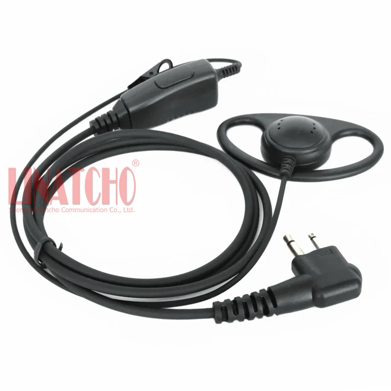 HAM GP2000 GP88s GP68 GP300 Clear Sound D-shape PTT Walkie Talky Radio Earphone