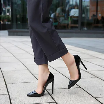 

BBZAI New pattern Superior quality shoes woman 11CM Pointed Toe Thin Heels Pumps Spring/Autumn Femmes Comfortable USA 4-15-16