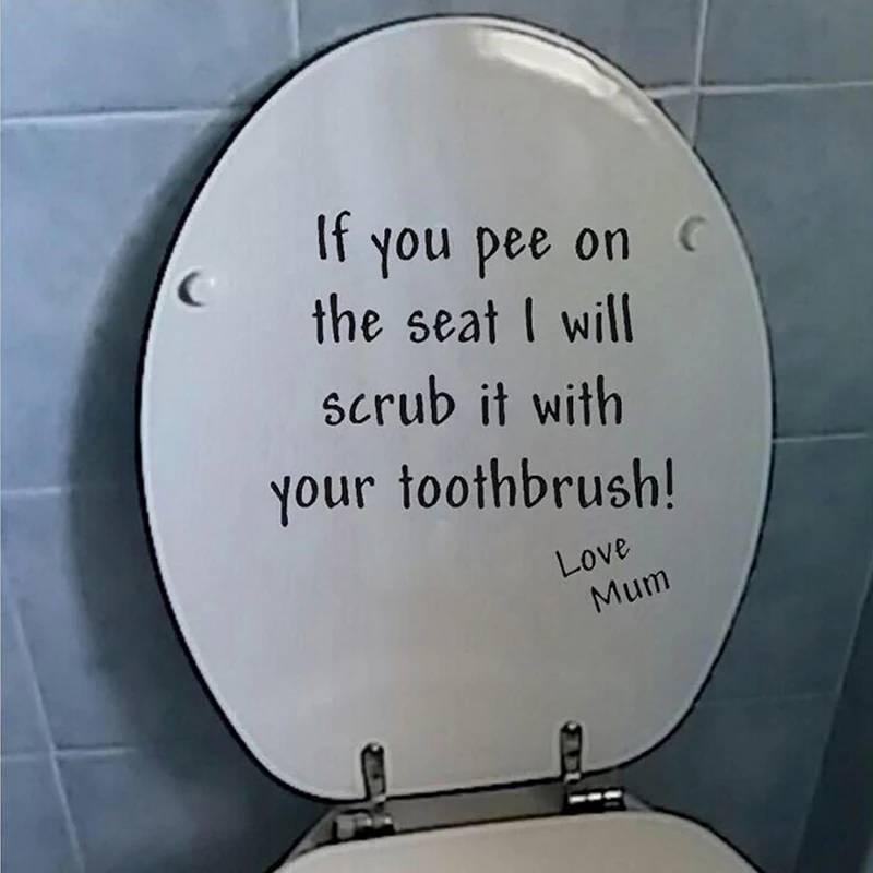 2020 IF YOU PEE ON THE SEAT Funny Toilet lid wall stickers Removable Unique Decals Decoration Creative Washing Room Decorations