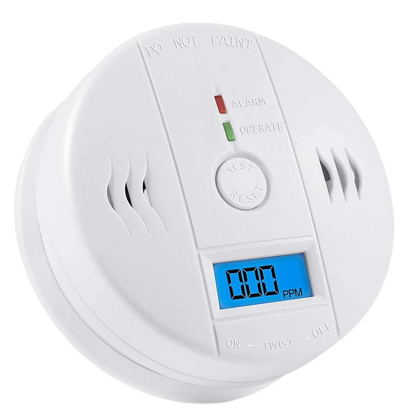 

Carbon Monoxide Gas Detection,Co Detector Alarm Lcd Portable Security Gas Co Monitor,Battery Powered,Alarm Clock Warning (9V Bat