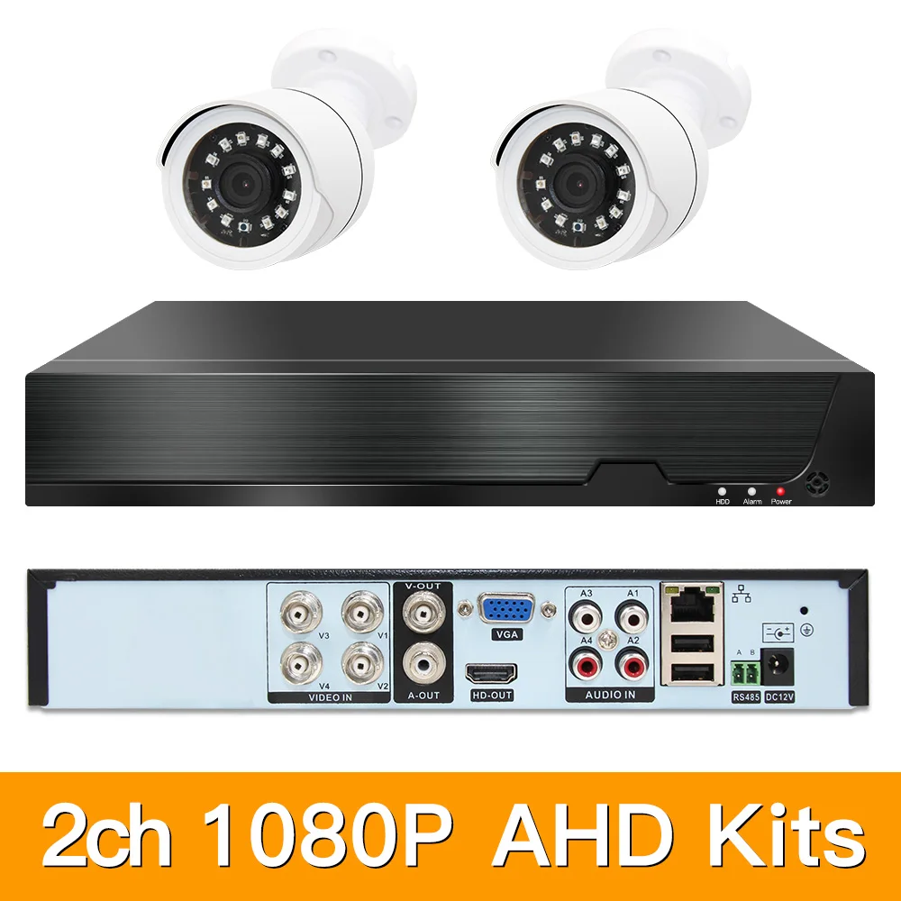 Гибридная камера видеонаблюдения 2 канала 1080P AHD P2P XMEYE МП|Система наблюдения| |