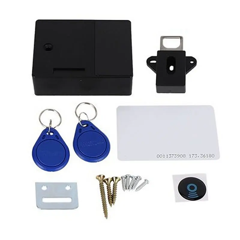 Smart Hole-Free Installation Hidden Locker Drawer Cabinet Single And Double Doors Wardrobe ID Induction Swipe Card Safety Lock 
