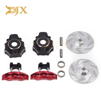 

DJX Brass Axis Steering Cup Cover & Brake Disc Kit for 1/10 RC Crawler Car Traxxas TRX4 Bronco TRX6