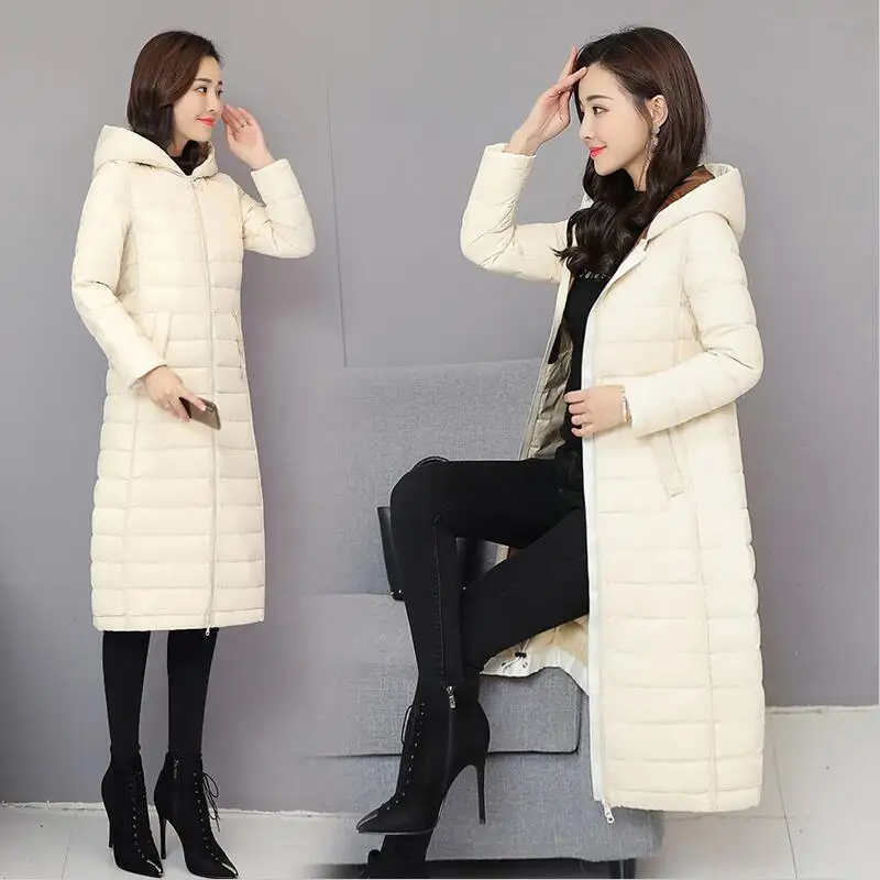 

Winter Down Jacket Women New 2019 Women's Down Coat Winter Long Slim Thickening Warm Down Pakra Female Outerwear Black