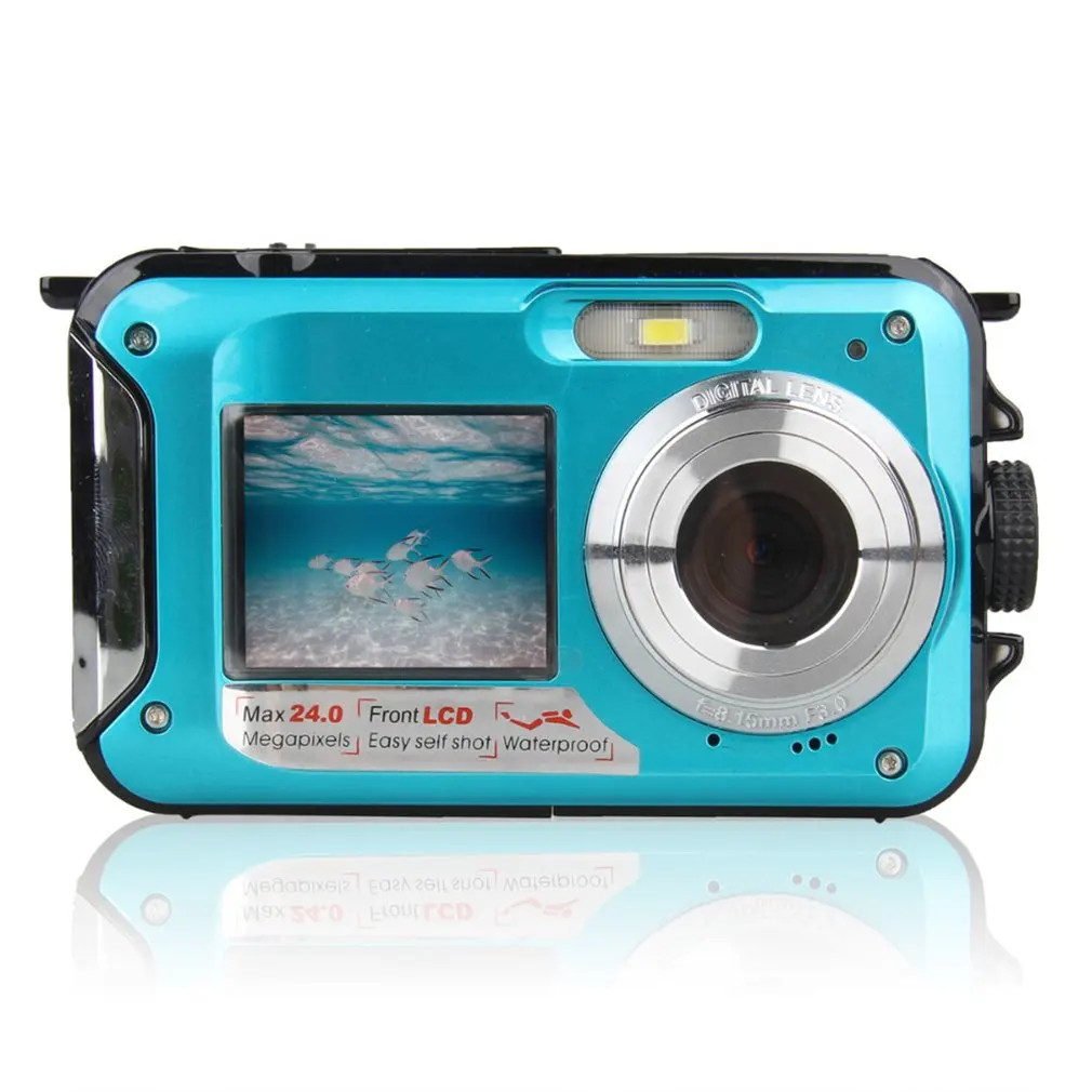 

Double Screen Underwater Camera HD Waterproof Photo Shooting Video Recording Sports Diving LED Flash Digital Video Camera