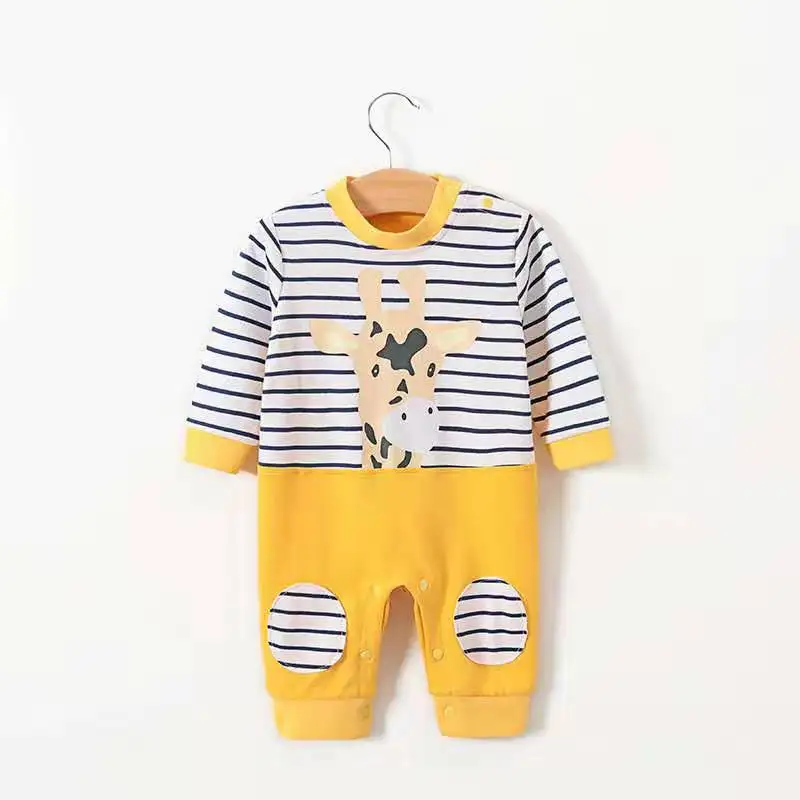 Newborn Clothes Baby Bodysuit Cartoon Animal Cotton Baby Baby Clothes Round Neck Long Sleeve Cotton Spring And Autumn Bodysuit