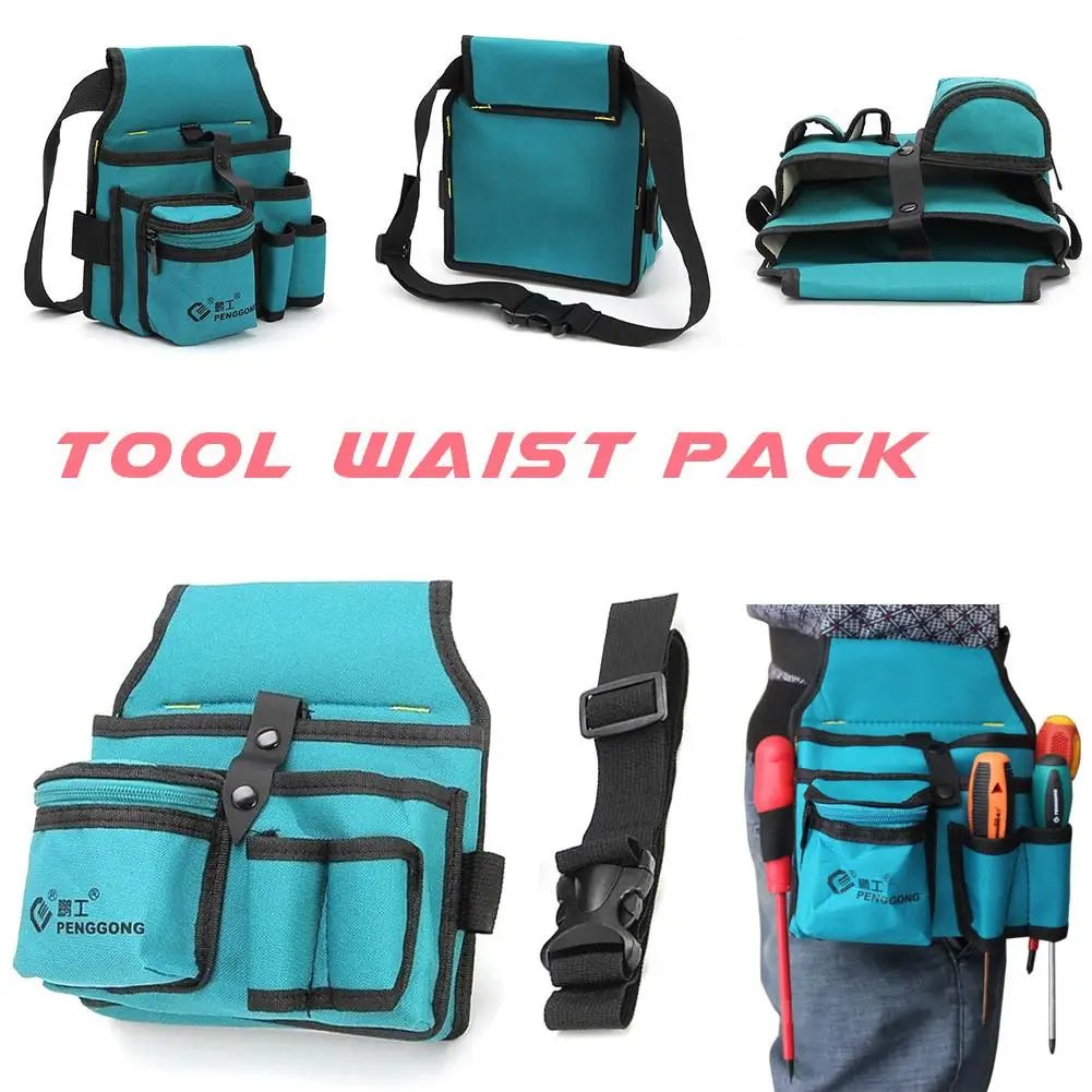 Canvas Hardware Oxford Kit Waterproof Electrician Kit Thicken Multifunction Waist Bag Waist Hanging Type Maintenance Tool Bag large tool chest