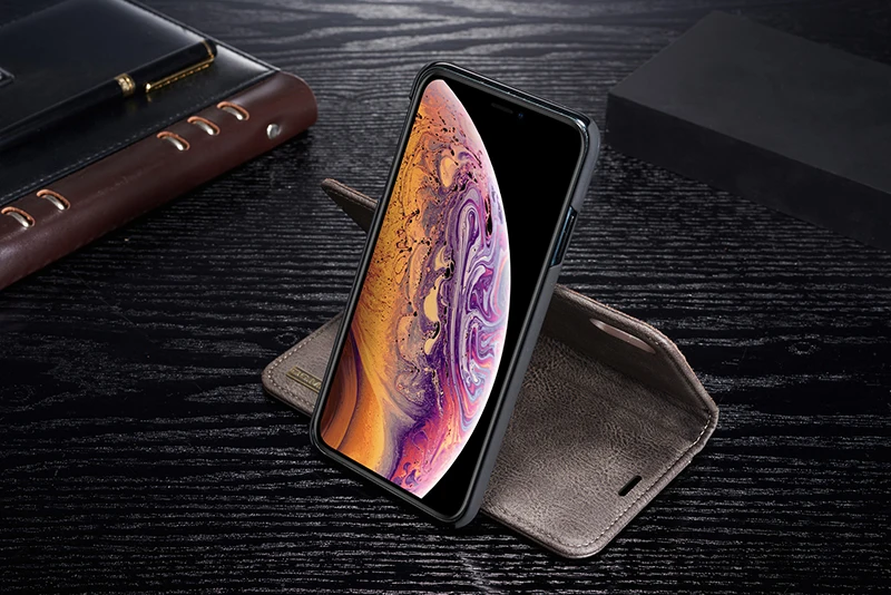 DG. ming для IPhone 11 Pro XS Max кошелек Чехол Afneembare Lederen Магнитный флип чехол для IPhone XS XR 6S 7 8 Plus SE