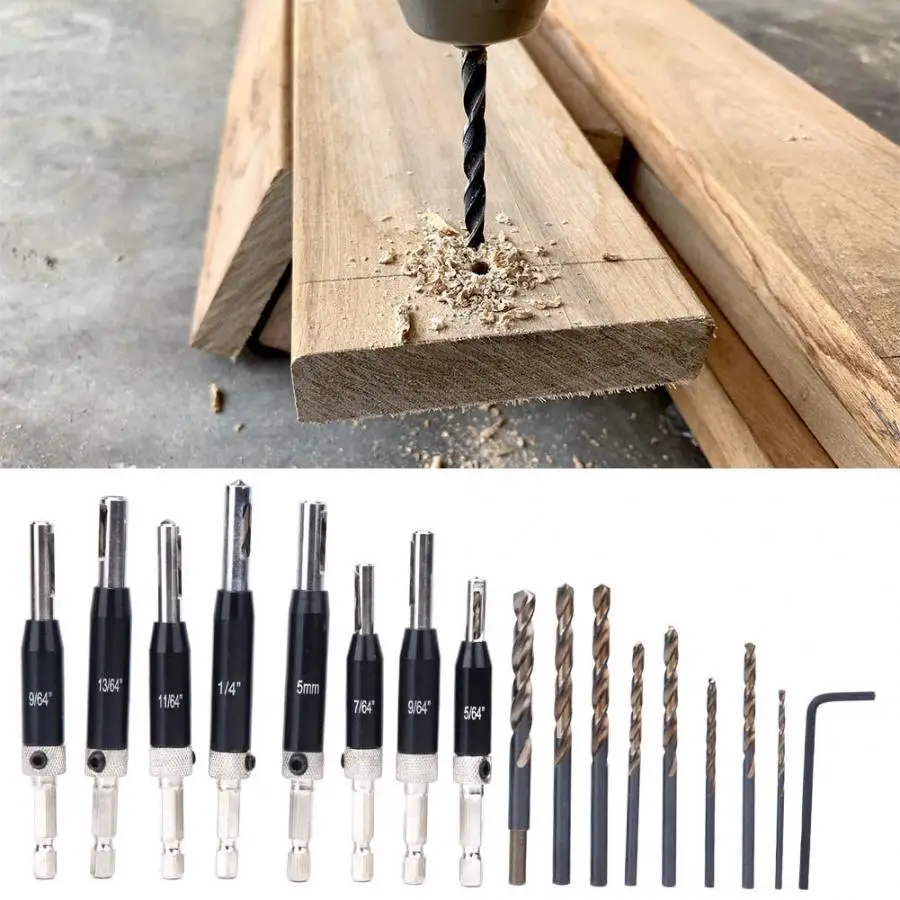 Screw Extractor Door Window Hinge Hole Puncher Self Centering Drill Bit with Hex Wrench lavorazione legno | Инструменты