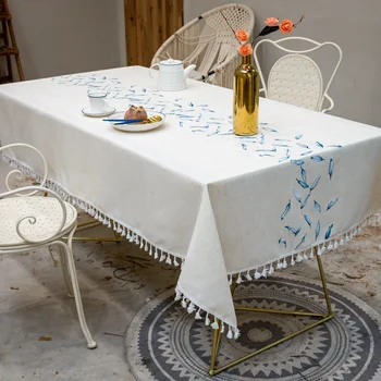 

Rectangular Tablecloth Waterproof Blending Solid Table Cover Anti-Scalding Wedding Cloth for The Table Home Textile Garden