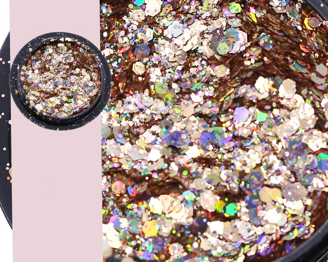 Box Nail Art Glitter Powder Mermaid Sequins Sparkly Iridescent Pigment Japanese Style Flakes Nail Art Decoration