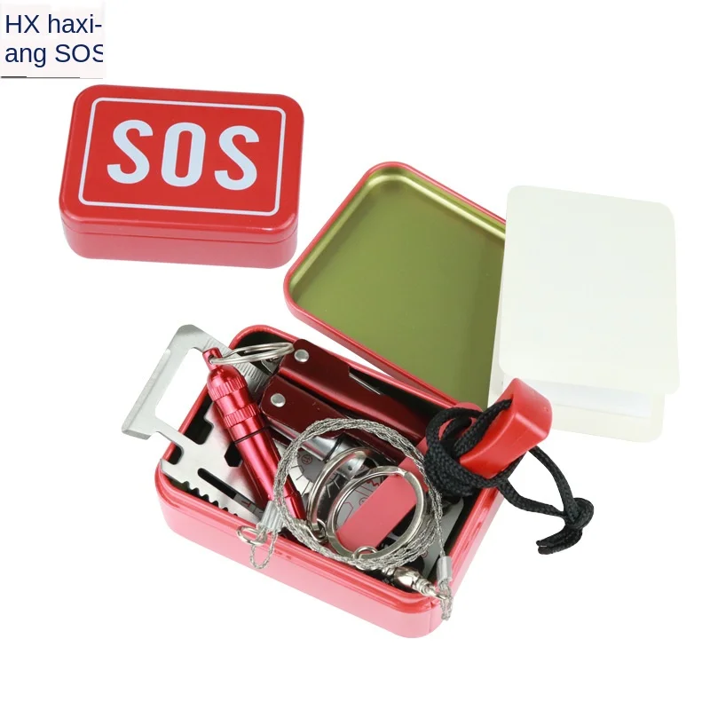 

Mini SOS Survival Iron Box Field Survival Storage Kit Emergency Tool Storage Box for Outdoor Emergency Portable Multifunction