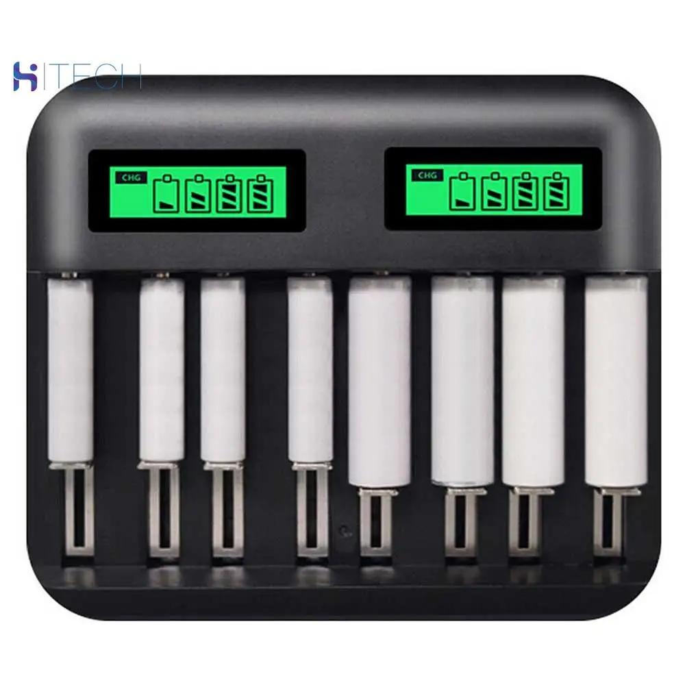 

(USB interface (global)) Eight-slot multi-function LCD battery charger Smart battery charger with rechargeable battery plug