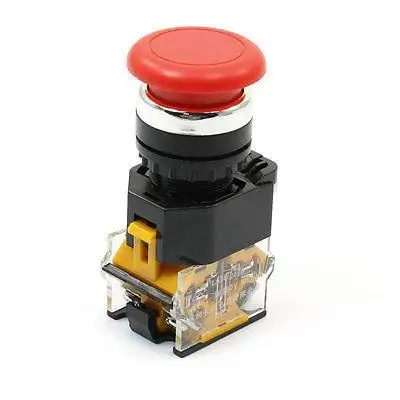 

380V 10A DPST 2 Position Momentary Round Flat Red Push Button Switch