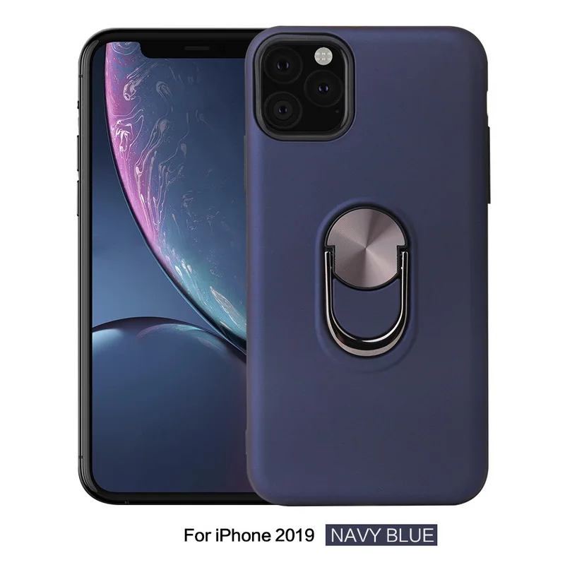 Синий Чехол для телефона для iPhone 11 Pro XR X 10 TPU Скрытая подставка с автомобильным магнитом чехол для iPhone 6 7 8 Plus XS MAX Capa Fundas - Цвет: Синий