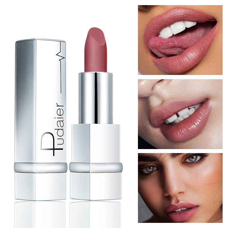 

Pudaier Sexy Red Velvet Matte Lipstick Natural Color Rich Cosmetic Makeup for Women Long Lasting Tint Matt Lip Stick Batom Matte