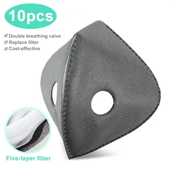 

10PCS Activated Carbon Mask Filter for Cycling Bike Masks Valve Cap 4/5 Layer Air Cleaner Dust Pollution PM 2.5 Mask Filter