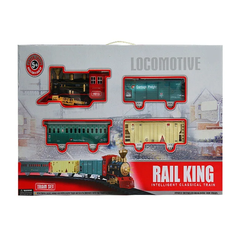 

Model Steam Electric Train Classical Assembled Camera Track Toy Smoke Light Music Children Birthday Gift