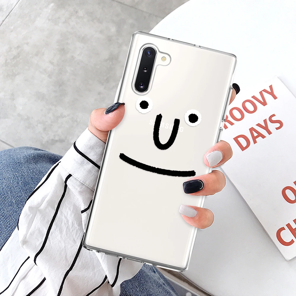 Мягкий термополиуретановый чехол для samsung Galaxy Note 10 Plus 9 8 5 A с большим носом и смайликом